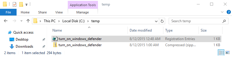 Using windows defender with SecureAPlus on windows 10